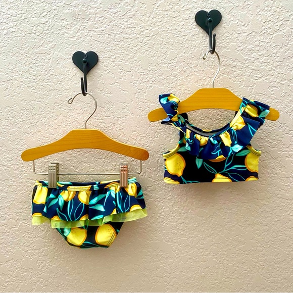 Cat & Jack Ruffle Trim Lemon Bikini Set - Size 12m - Picture 2 of 4